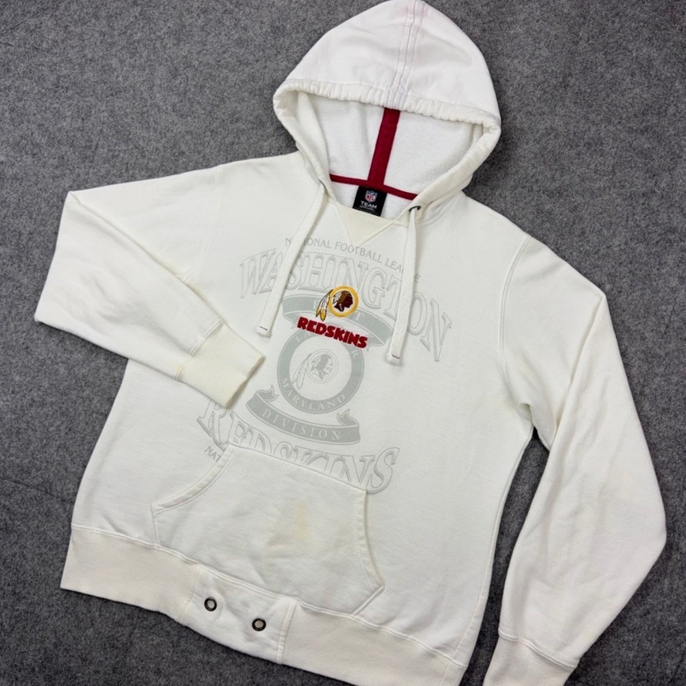 Washington Redskins Hoodie Womens Large White Gameday NFL Team Apparel Pullover